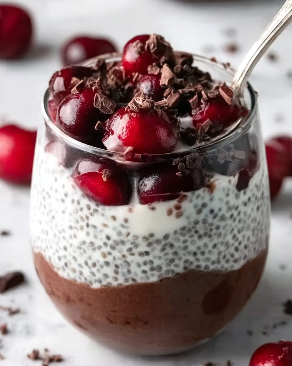 Layered Black Forest Overnight Oats Recipe - Recipe Image
