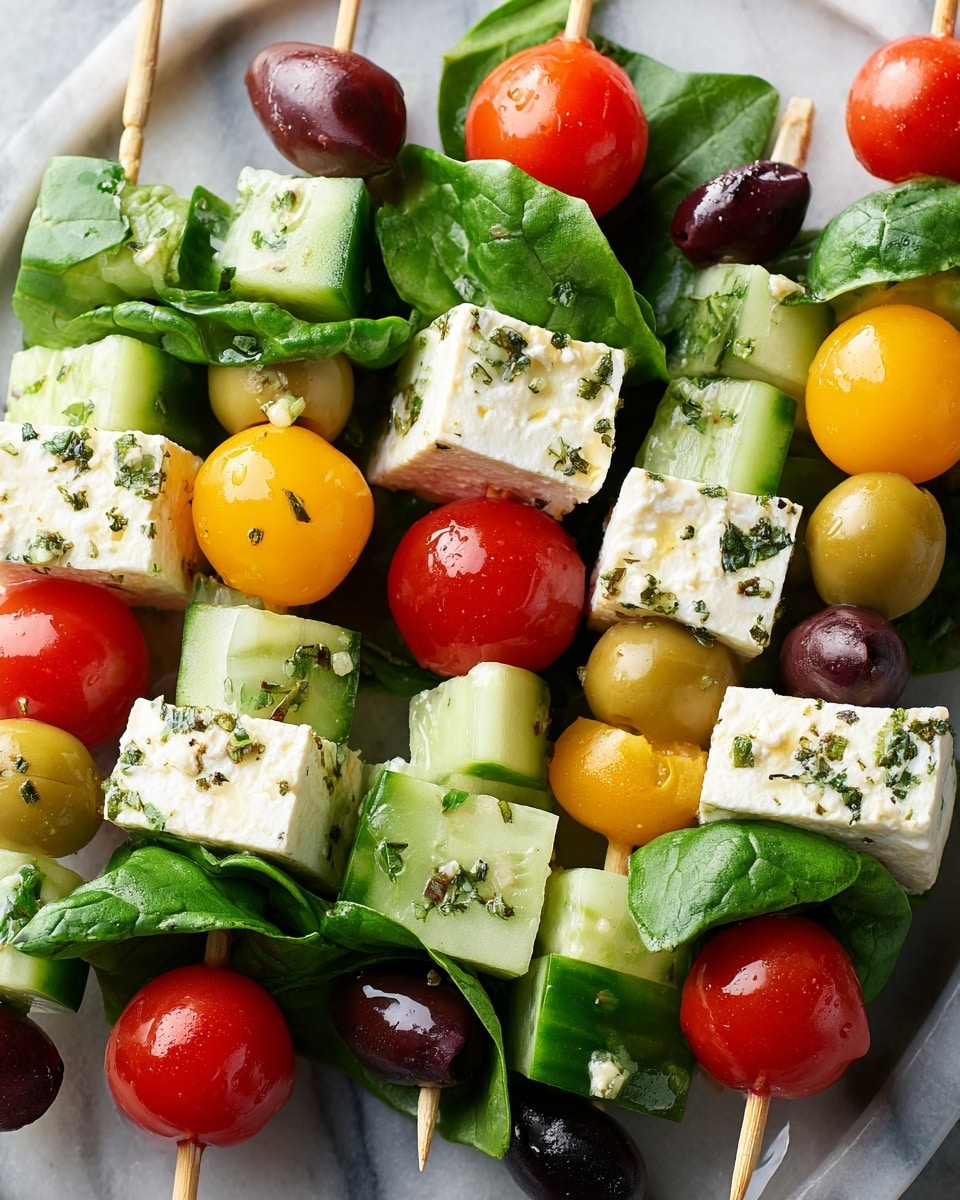 Greek Salad Skewers with Olives and Feta Recipe - Recipe Image