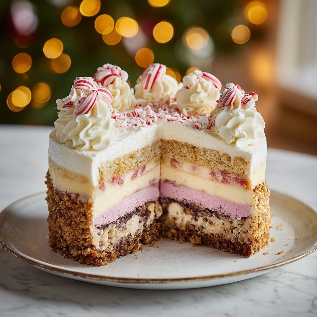 Ultimate Festive Peppermint Ice Cream Cake Recipe - Recipe Image