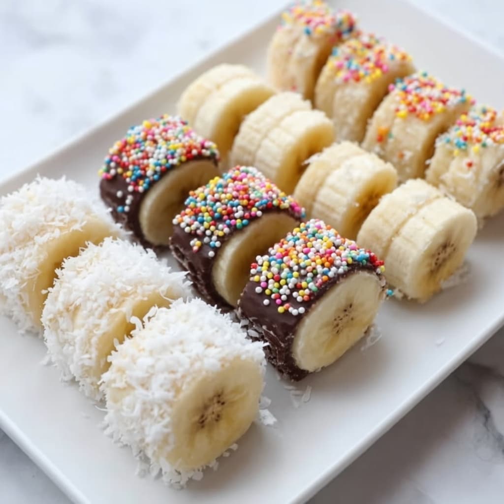 Banana Sushi: Simple Chocolate, Coconut, and Rice Krispie Rolls Recipe - Recipe Image