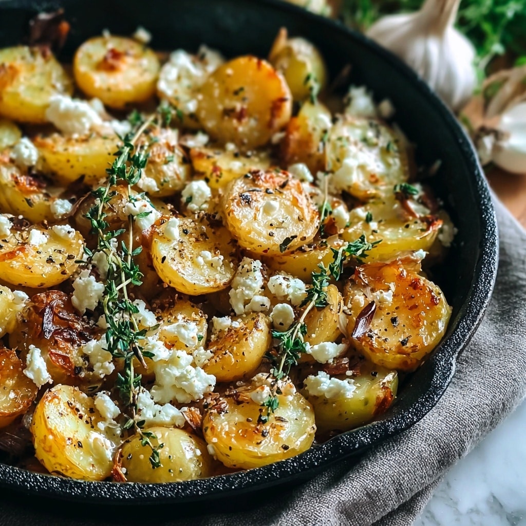 Roasted Potatoes with Baked Feta and Garlic Recipe - Recipe Image