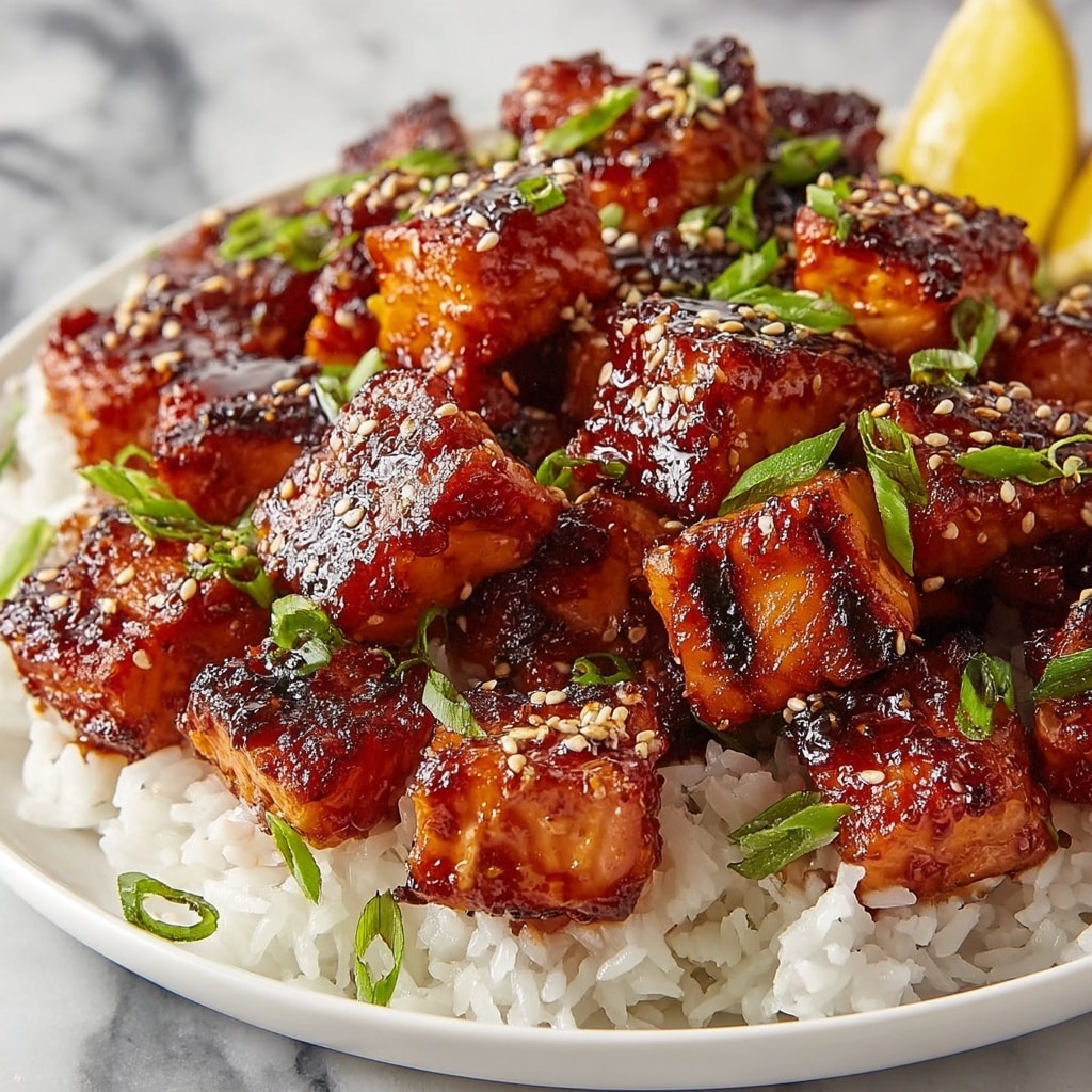 Mouthwatering Honey Garlic Salmon Bites Recipe - Recipe Image