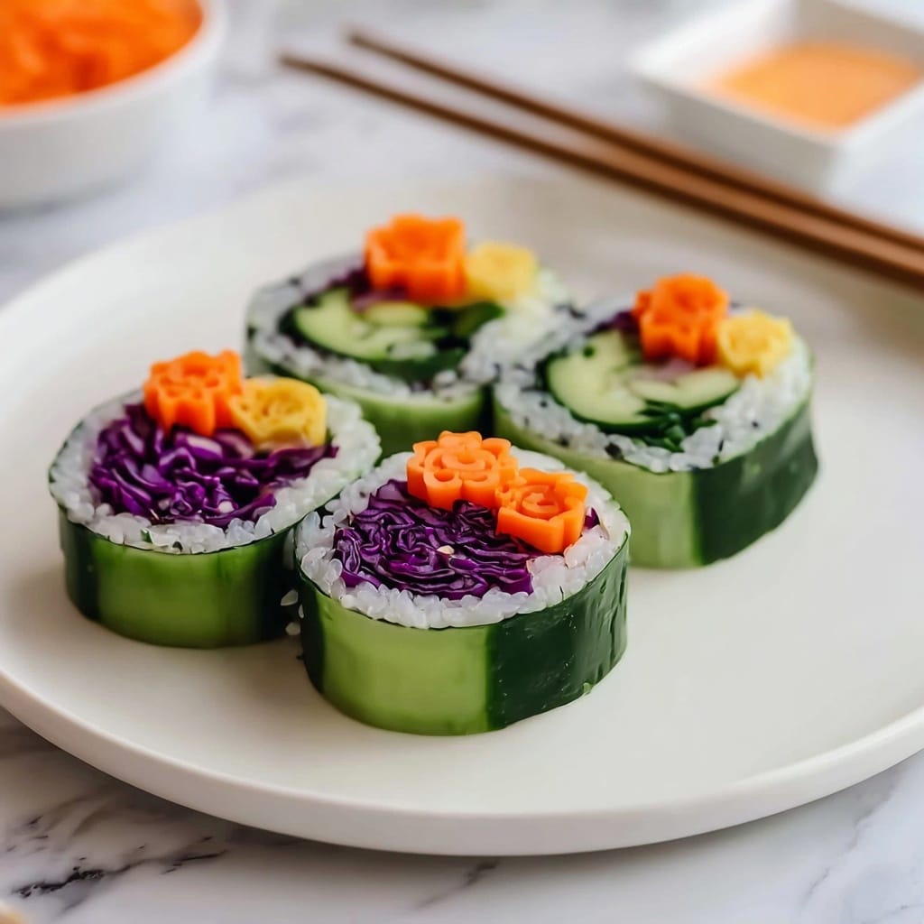 Stuffed Cucumber Veggie Sushi Recipe - Recipe Image