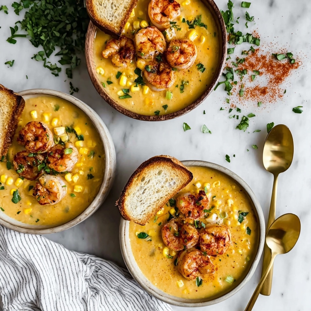 Creamy Cajun Corn and Shrimp Bisque for Cozy Nights Recipe - Recipe Image