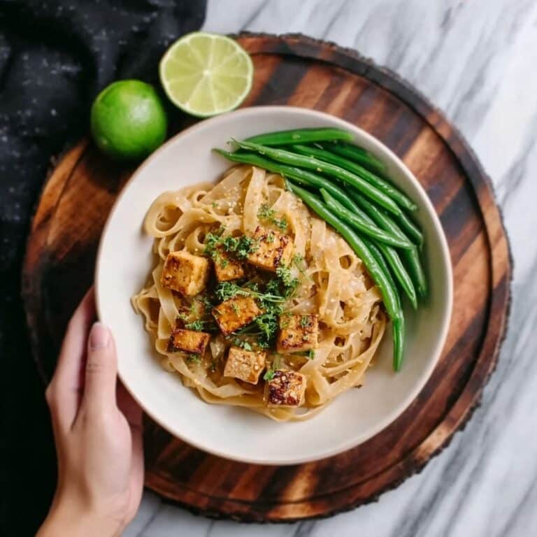 Crispy Tofu Bowls with Curry Noodles and Chili Green Beans Recipe