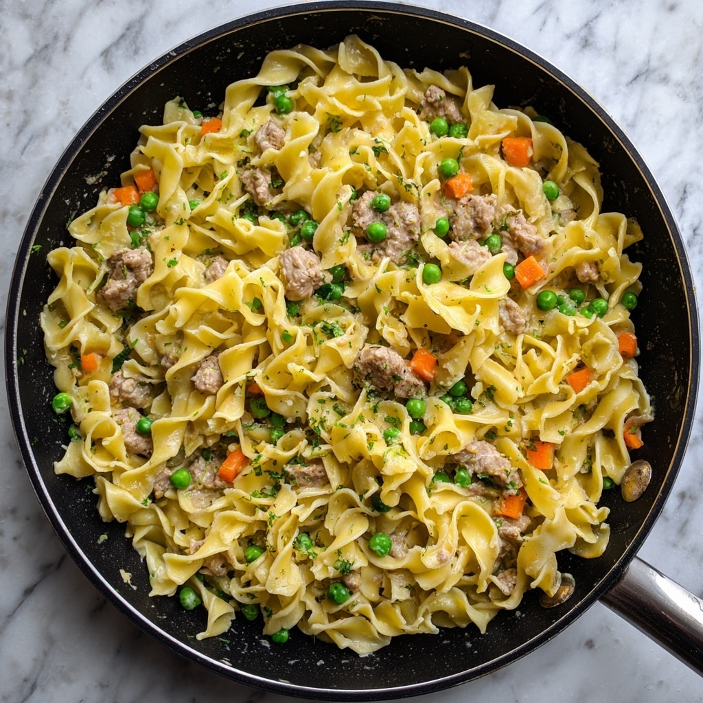 Chicken Pot Pie Noodle Skillet Recipe - Recipe Image