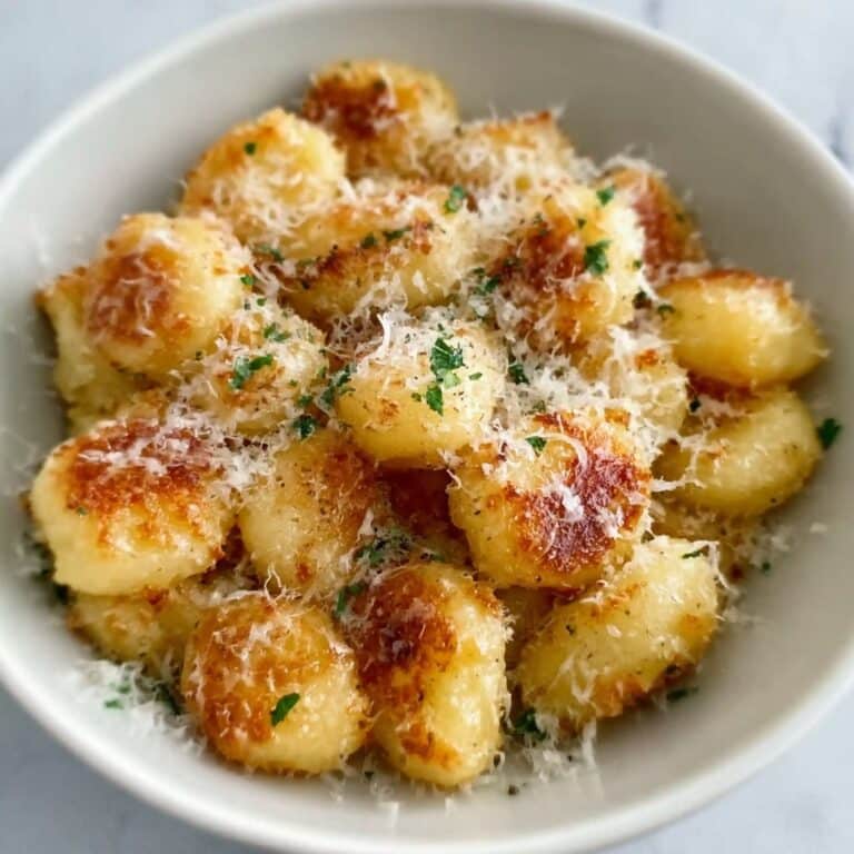 Garlic Butter Parmesan Fried Gnocchi Recipe
