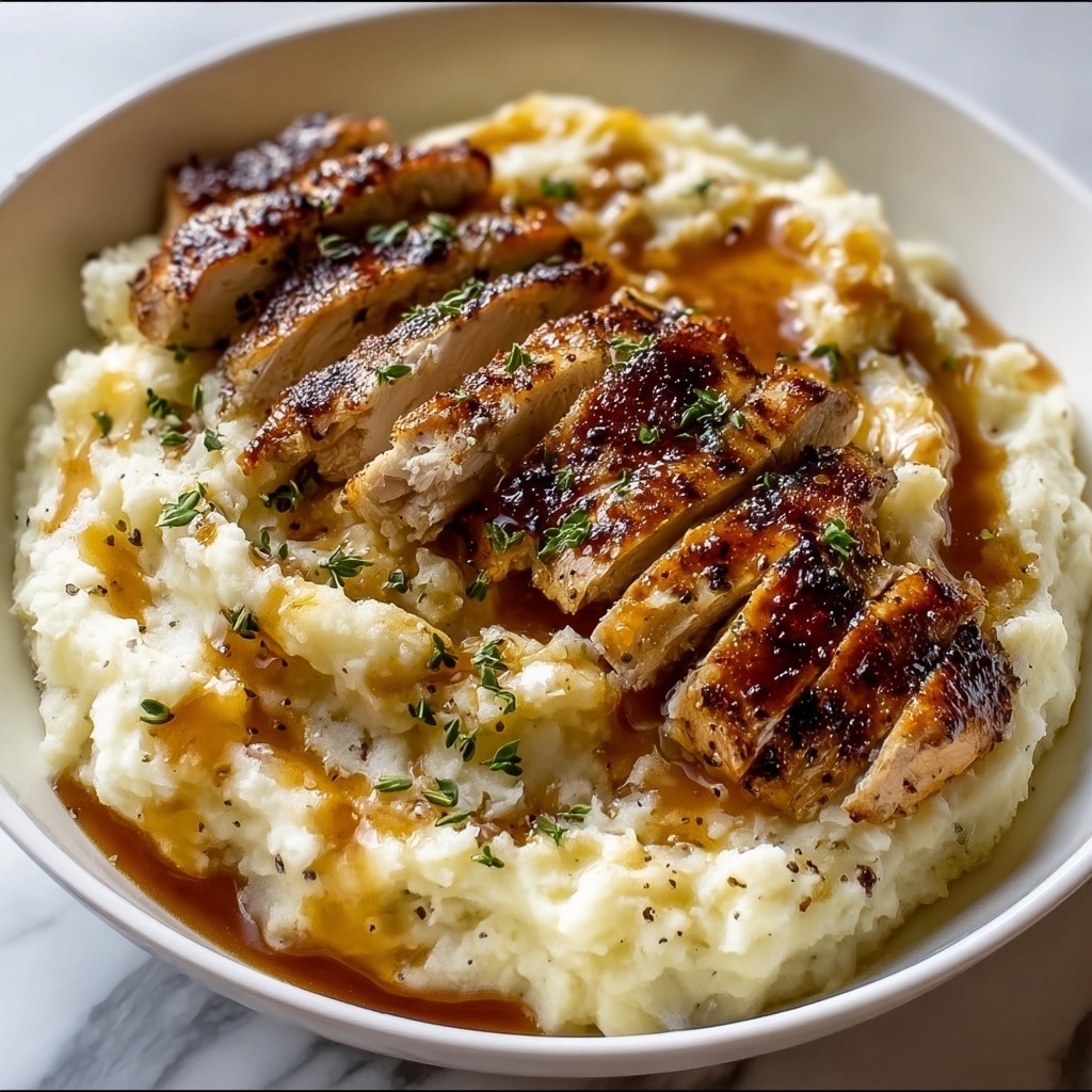 Garlic Parmesan Chicken & Steak Bake with Cheesy Loaded Mashed Potatoes Recipe - Recipe Image
