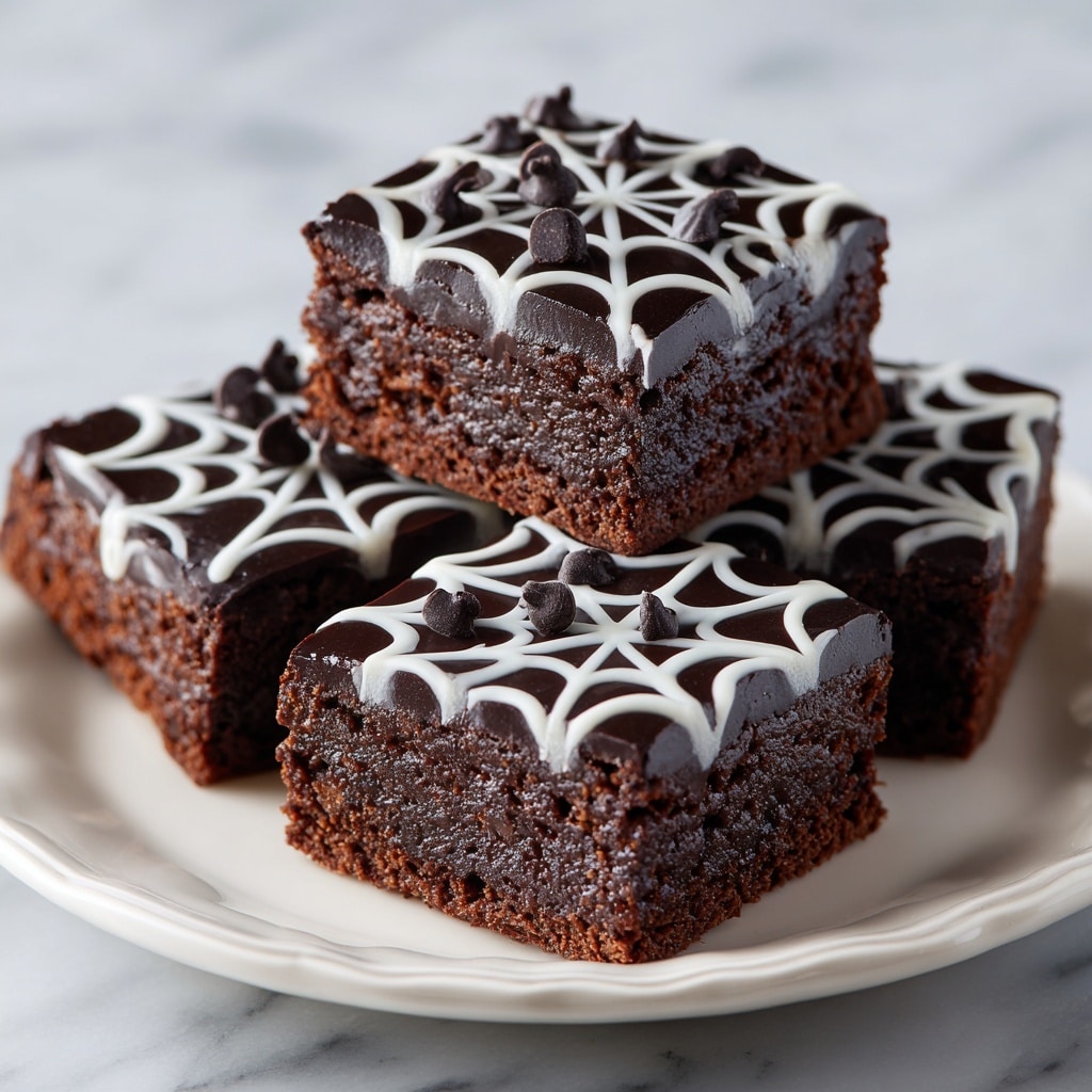Spider Web Halloween Brownies Recipe - Recipe Image