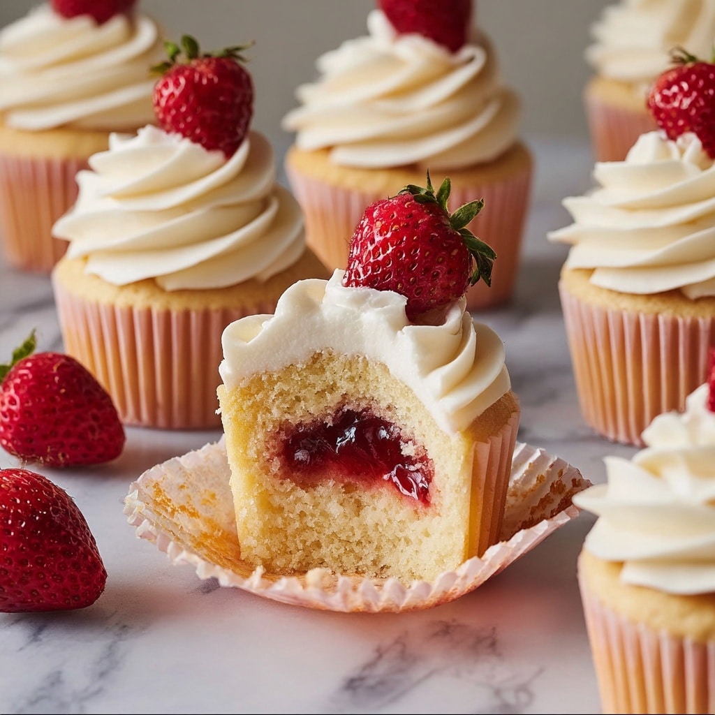 Strawberry Filled Cupcakes Recipe - Recipe Image