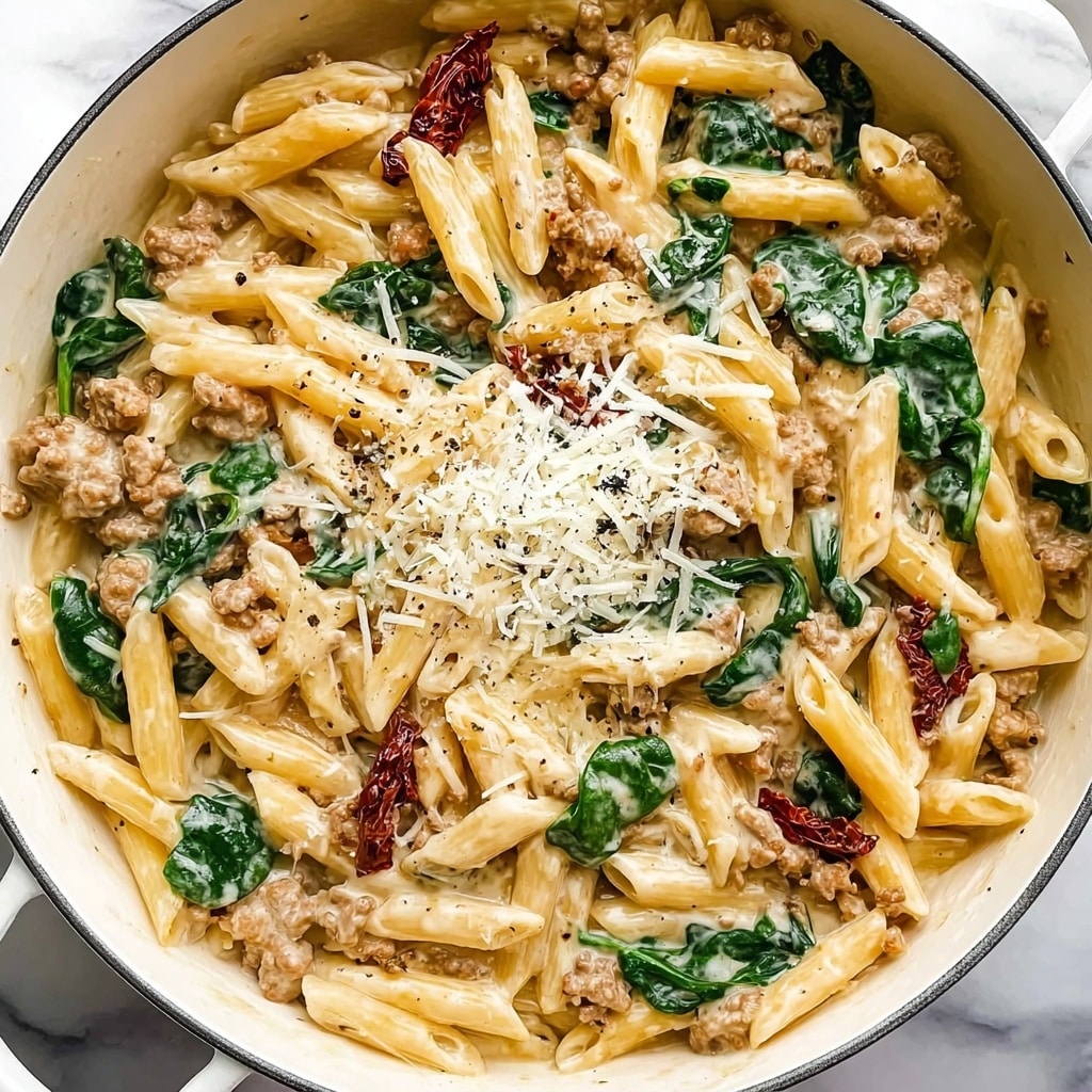 Creamy Tuscan Sausage Pasta Recipe - Recipe Image