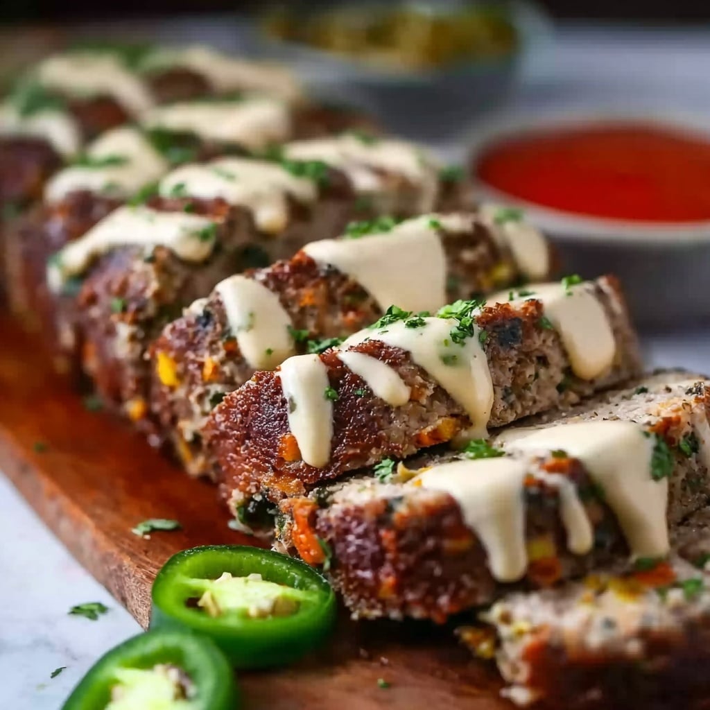 Smoky Jalapeño Popper Meatloaf with Creamy Ranch Drizzle Recipe - Recipe Image