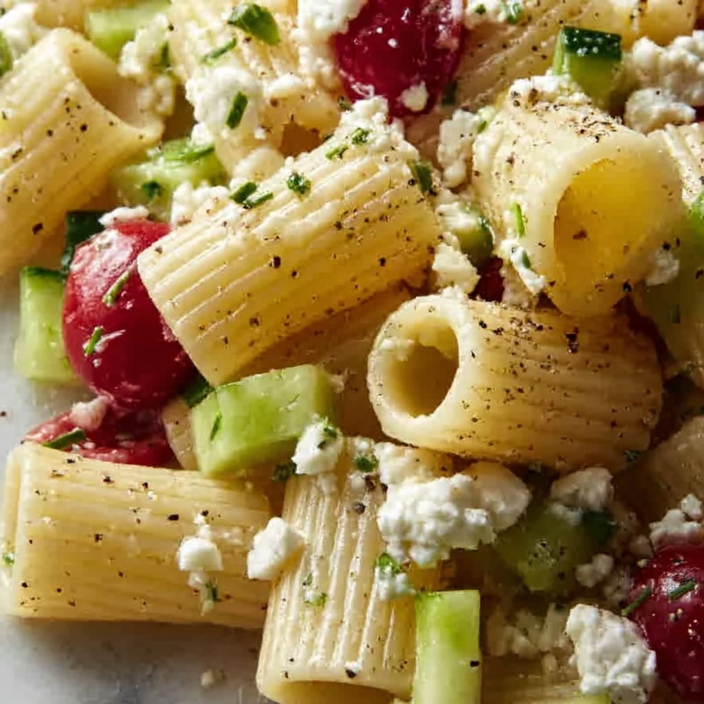 Feta & Cranberry Rigatoni Salad with Lemon Vinaigrette Recipe - Recipe Image
