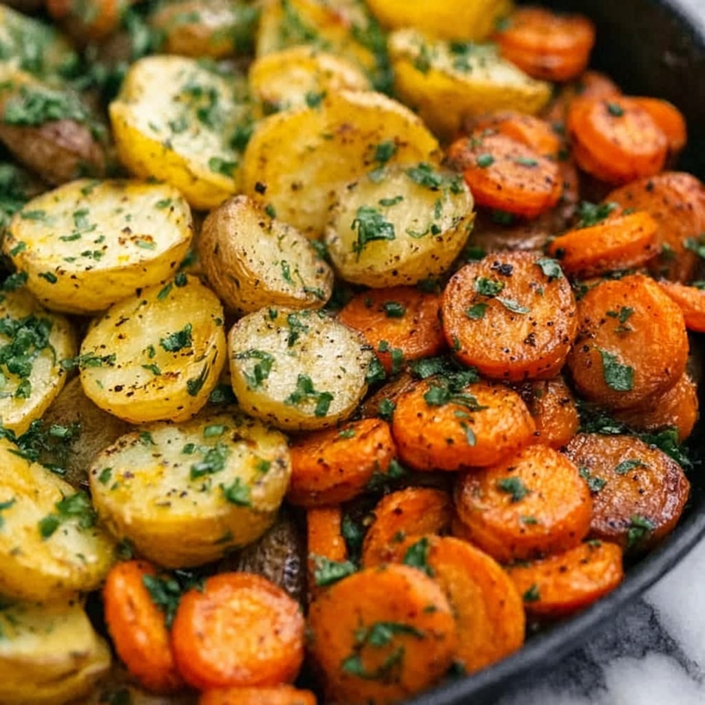 Crispy Garlic Herb Roasted Potatoes, Carrots, and Zucchini Recipe - Recipe Image