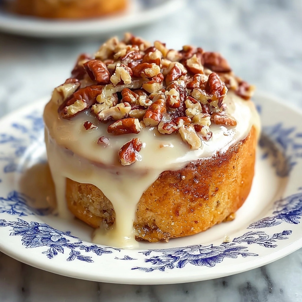 Browned Butter Frosted Pecan Cinnamon Rolls Recipe - Recipe Image