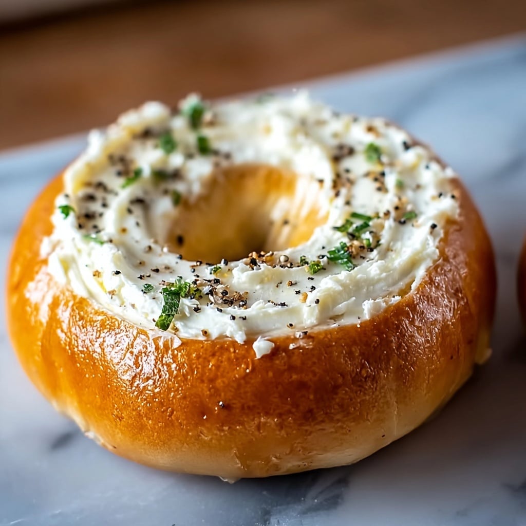 Cream Cheese Stuffed Garlic Bagels Recipe - Recipe Image