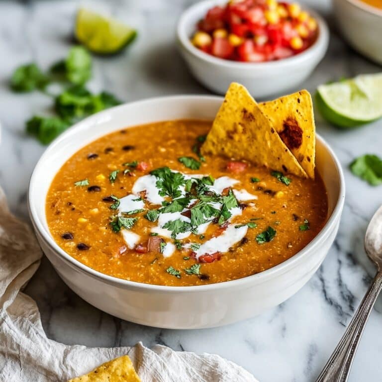 Vegan Lentil Tortilla Soup Recipe