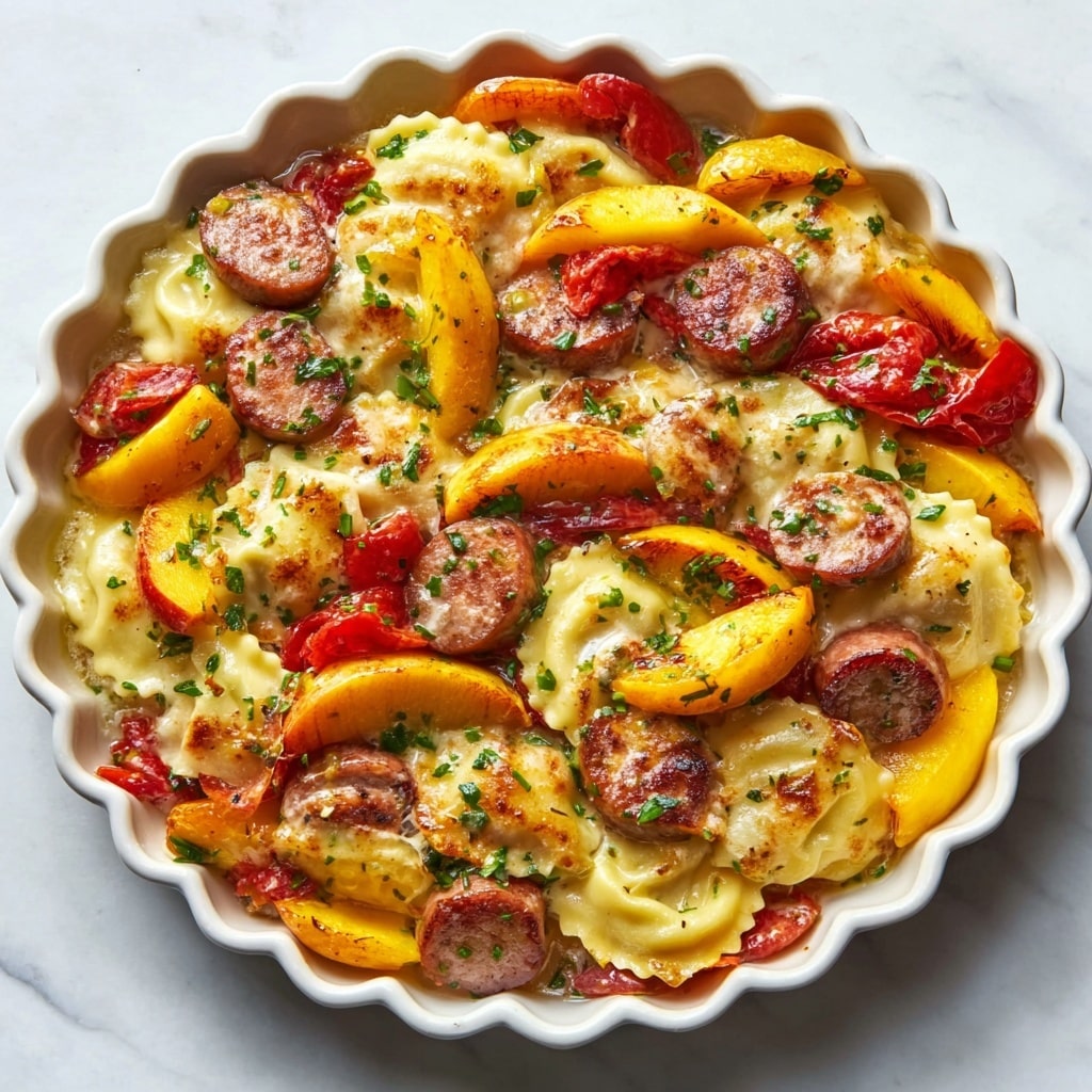 Sheet Pan Sausage and Pierogies Recipe - Recipe Image