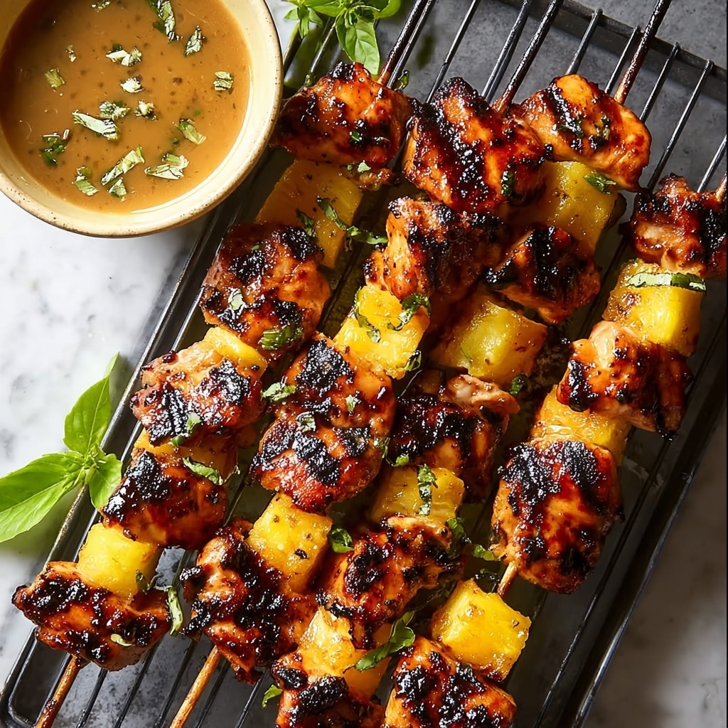 Chipotle Pineapple Bang Bang Chicken Skewers Recipe - Recipe Image
