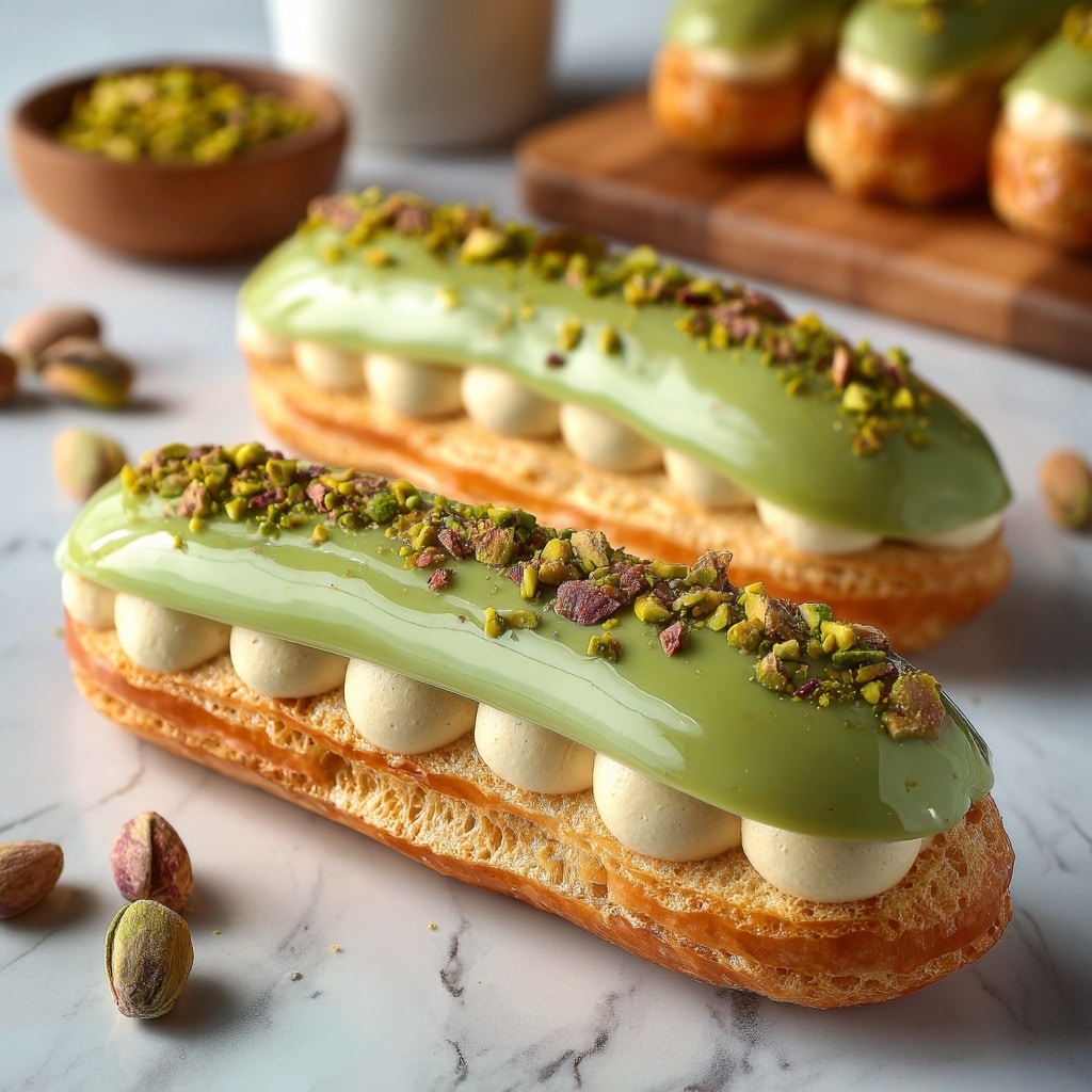 Pistachio Éclairs Recipe - Recipe Image