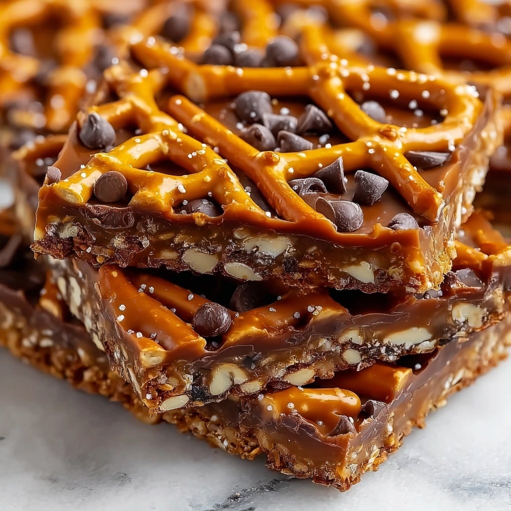 Caramel Pretzel Crack Bars Recipe - Recipe Image