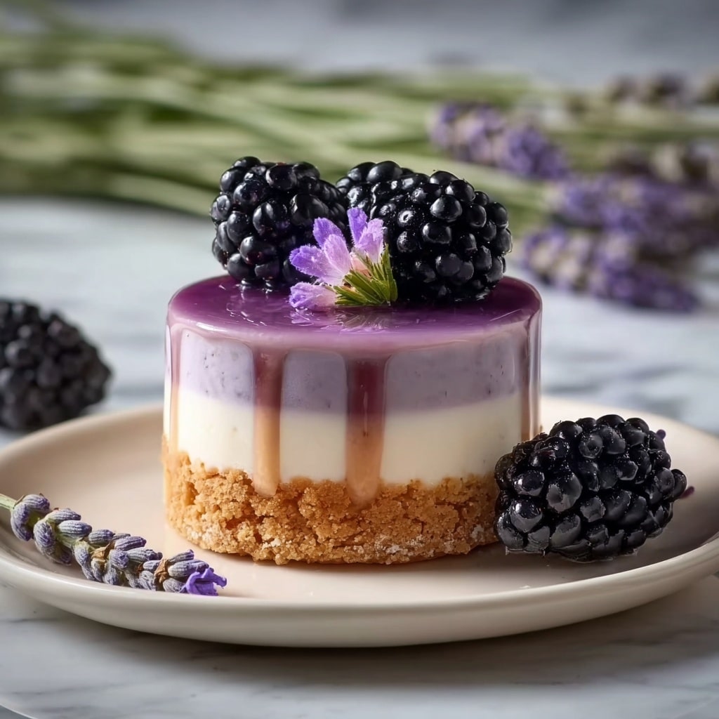 Mini Blackberry Lavender Cheesecakes Recipe - Recipe Image