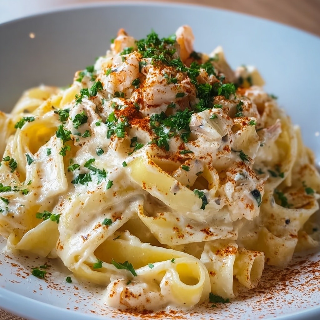 Crab Fettuccine Alfredo Recipe - Recipe Image