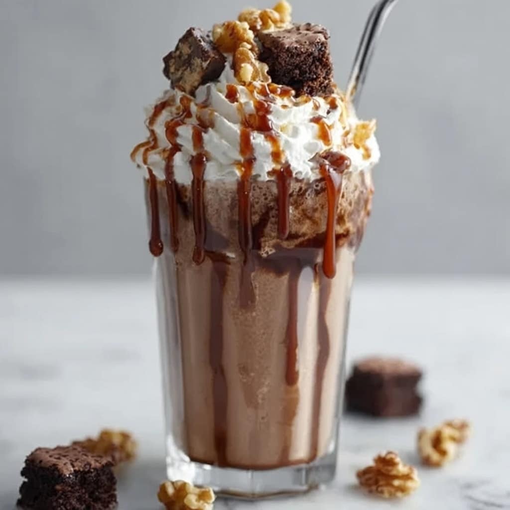 Peanut Butter Brownie Freakshake Recipe - Recipe Image