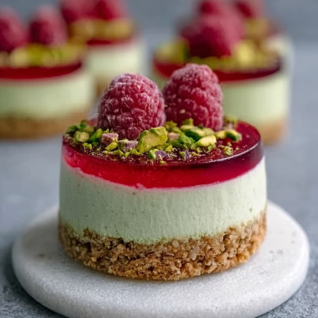 Raspberry Pistachio Mousse Cakes Recipe