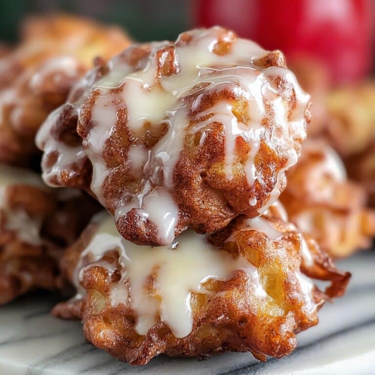 Soft Cinnamon Apple Fritters With Vanilla Glaze Recipe