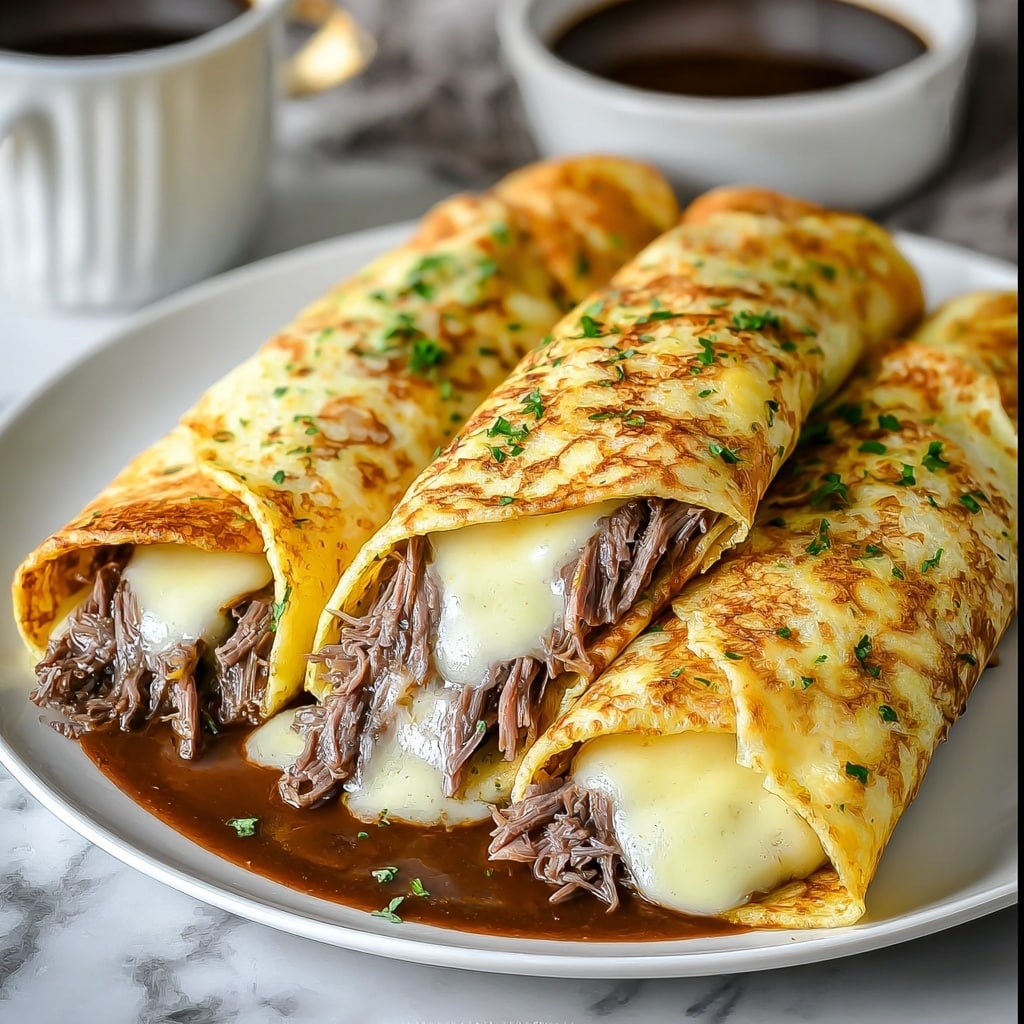French Dip Tortilla Rollups: Easy Beefy Appetizer Recipe - Recipe Image