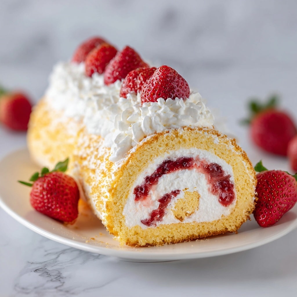 Easy Strawberry Cake Roll Recipe - Recipe Image