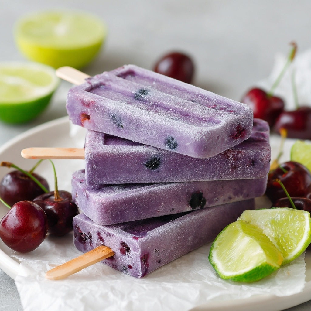 Cherry Lime Ice Pops Recipe - Recipe Image