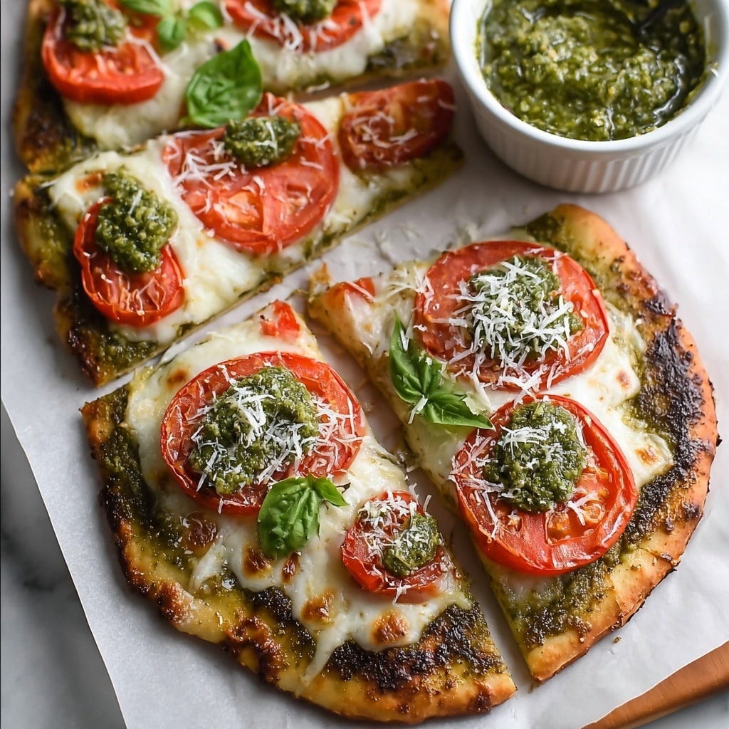 Pesto Flatbread Pizza Recipe - Recipe Image