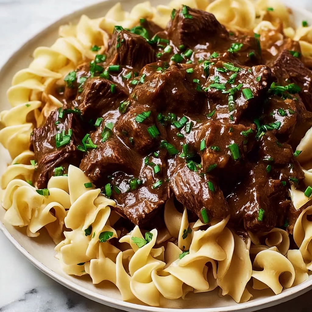 Crockpot Beef Tips & Noodles Recipe - Recipe Image