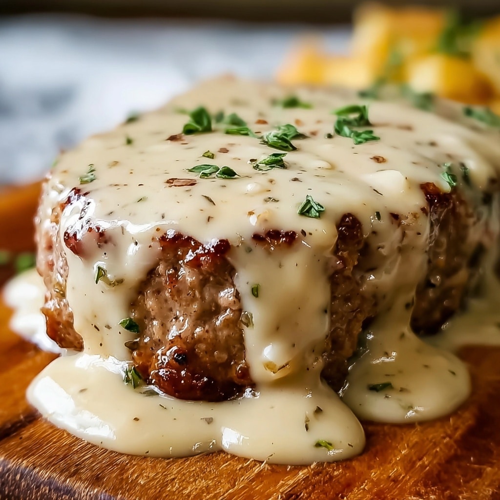 Chicken Cordon Bleu-Inspired Meatloaf with Dijon Gravy Recipe - Recipe Image