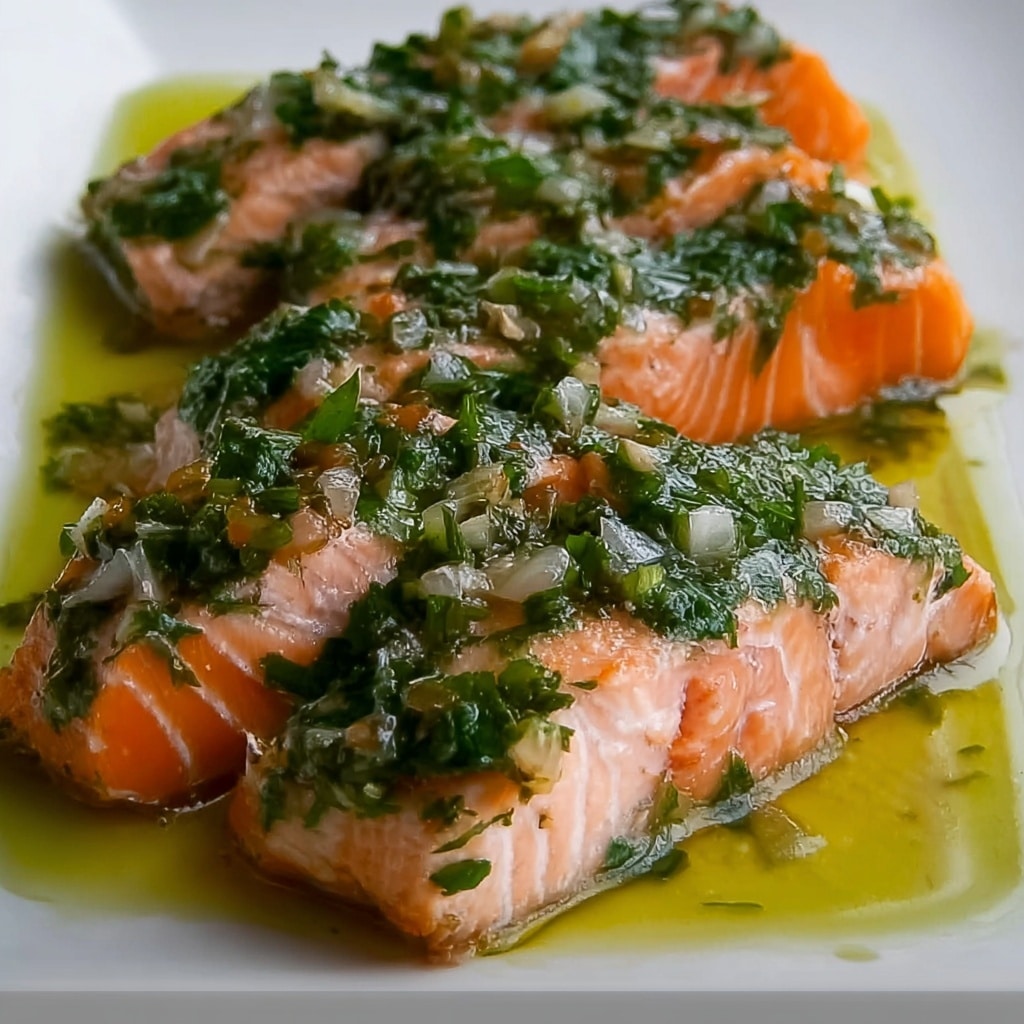Olive Oil Poached Salmon with Herb Vinaigrette Recipe