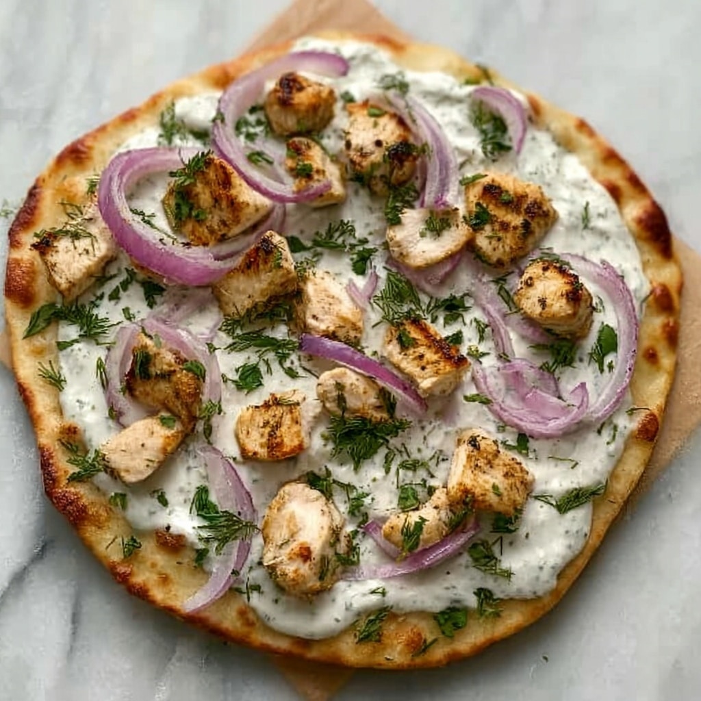Tzatziki Chicken Naan Pizza Recipe