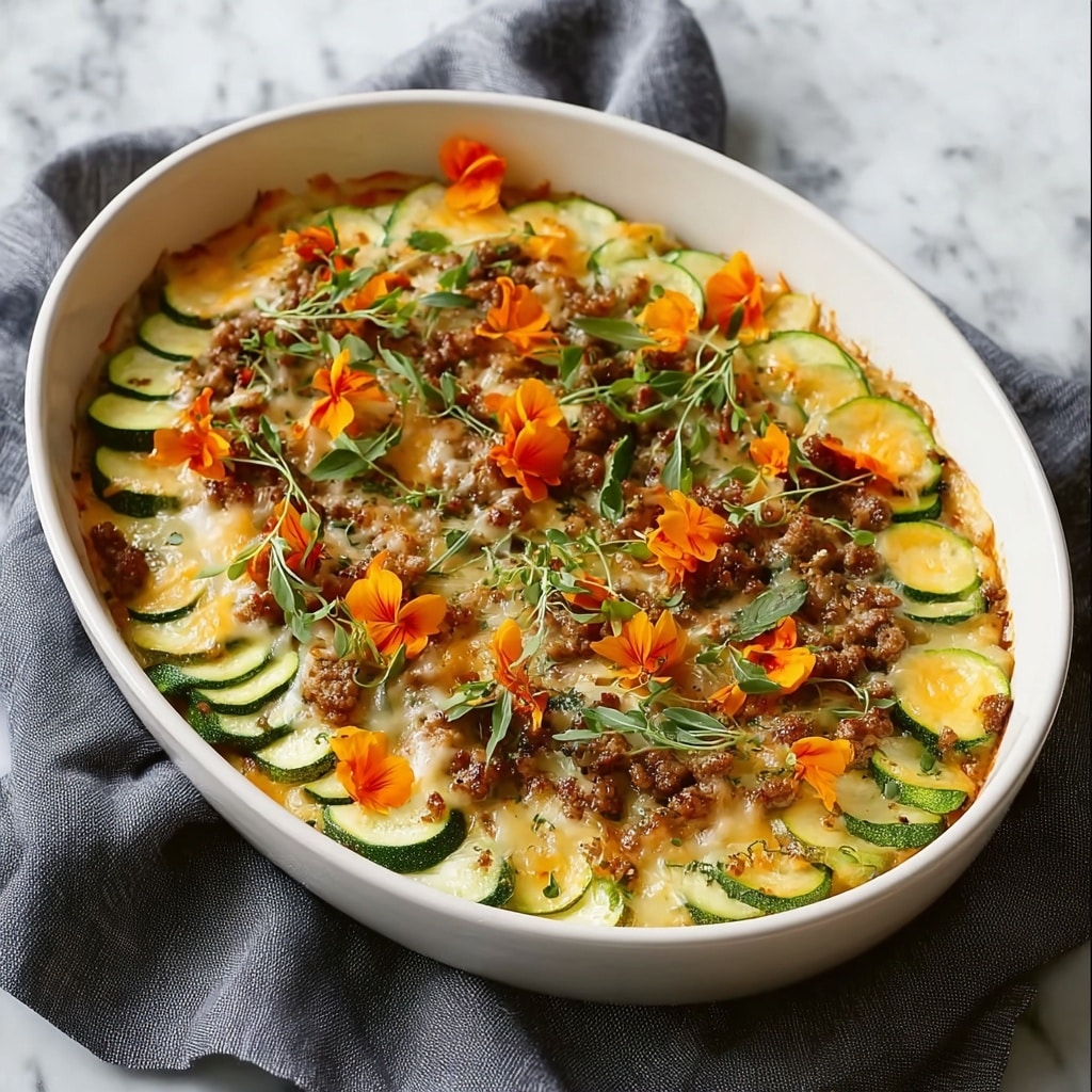Savory Ground Turkey Zucchini Casserole Recipe - Recipe Image