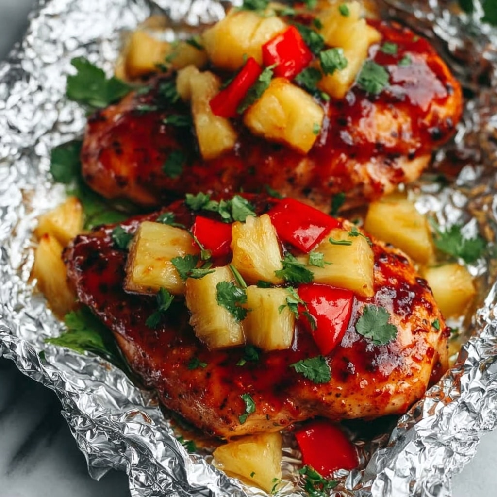 Hawaiian BBQ Chicken Pineapple Foil Packets Recipe - Recipe Image