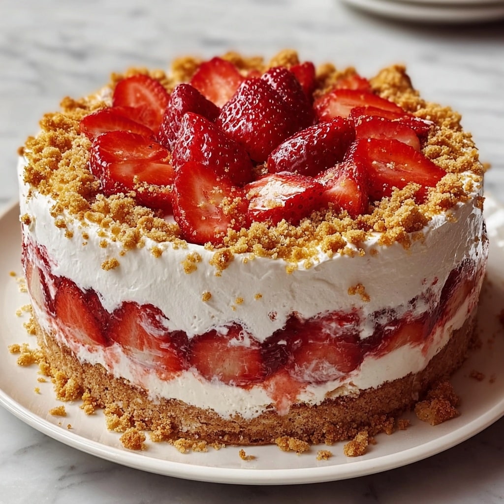 Strawberry Delight Crunch Cake Recipe - Recipe Image