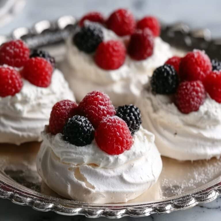 Toasted Coconut Mini Pavlovas with Coconut Custard Recipe