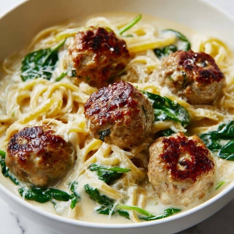 Chicken Ricotta Meatballs in Spinach Alfredo Sauce Recipe
