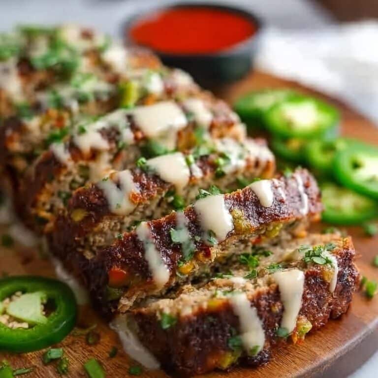 Smoky Jalapeño Popper Meatloaf with Creamy Ranch Drizzle Recipe