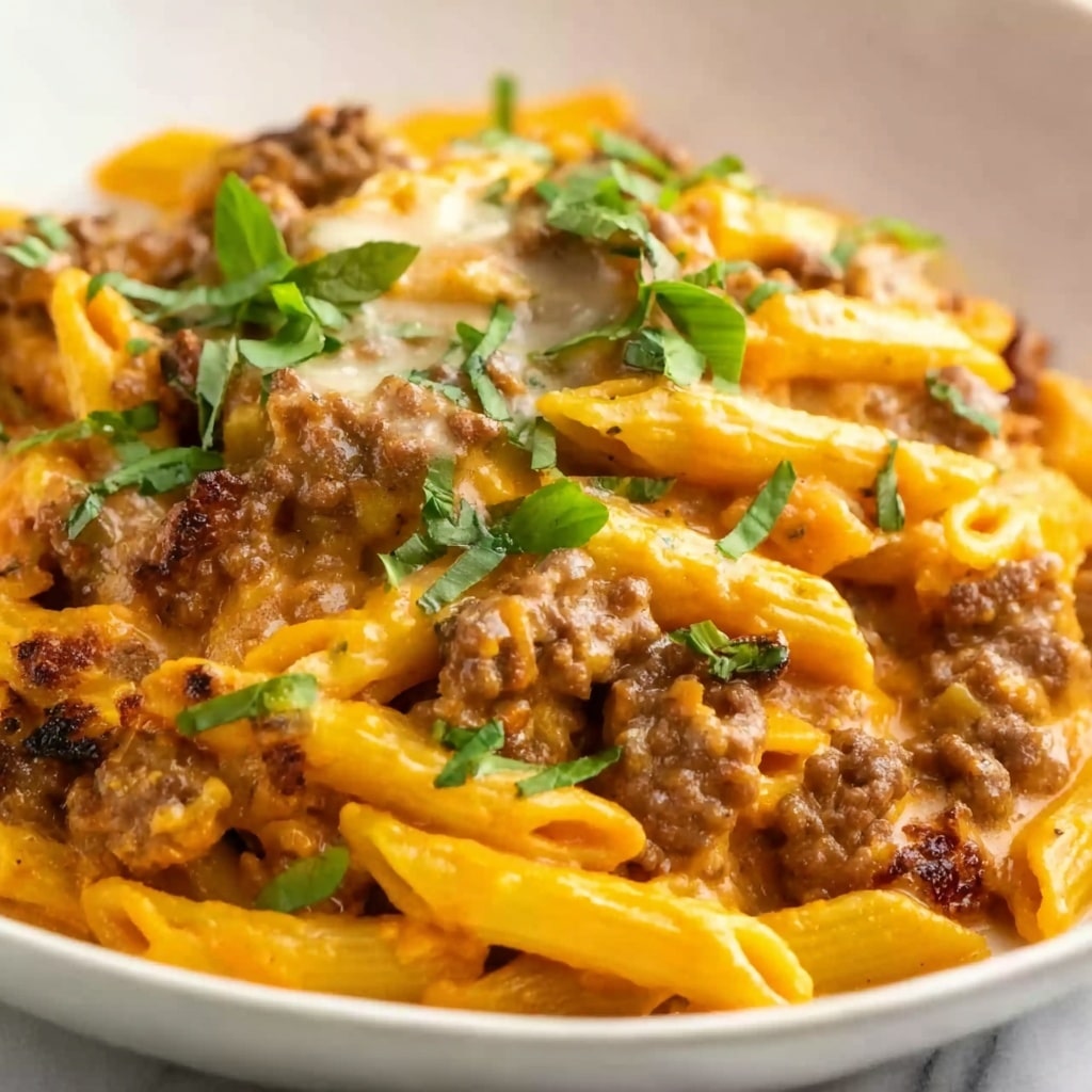 Cheesy Ground Beef Pasta Skillet Recipe - Recipe Image