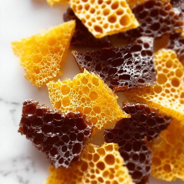 Crispy Golden Honeycomb Candy with Chocolate Dip Recipe