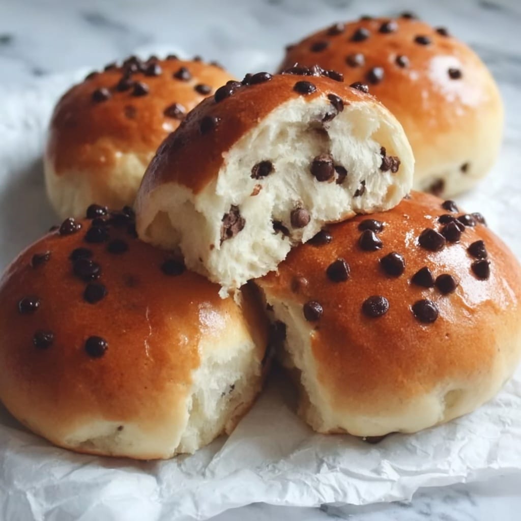 Fluffy Chocolate Chip Milk Buns Recipe - Recipe Image