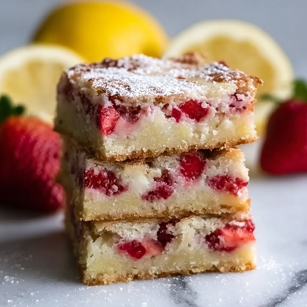 Strawberry Lemon Blondies Recipe - Recipe Image