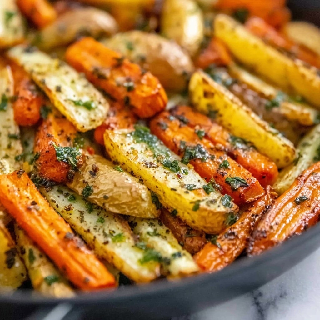Crispy Garlic Herb Roasted Potatoes, Carrots, and Zucchini Recipe - Recipe Image