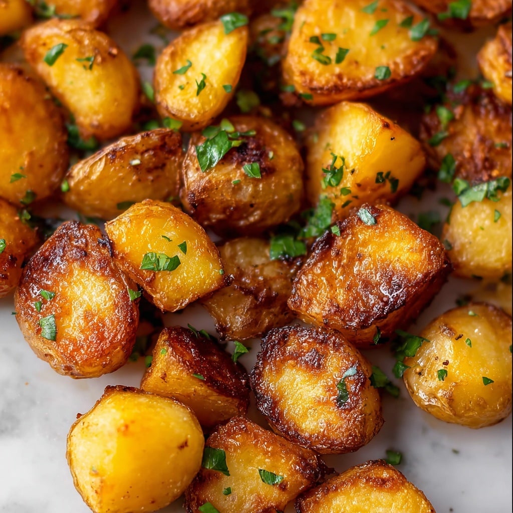 Duck Fat Roasted Potatoes with Fresh Herb Garnish Recipe - Recipe Image